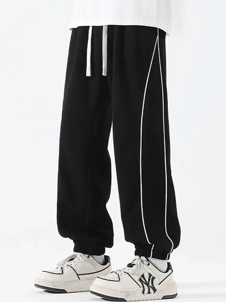 Men Solid Loose Fit Joggers Trousers