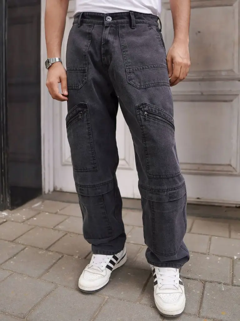 Men Boyfriend Fit Cargo Jeans