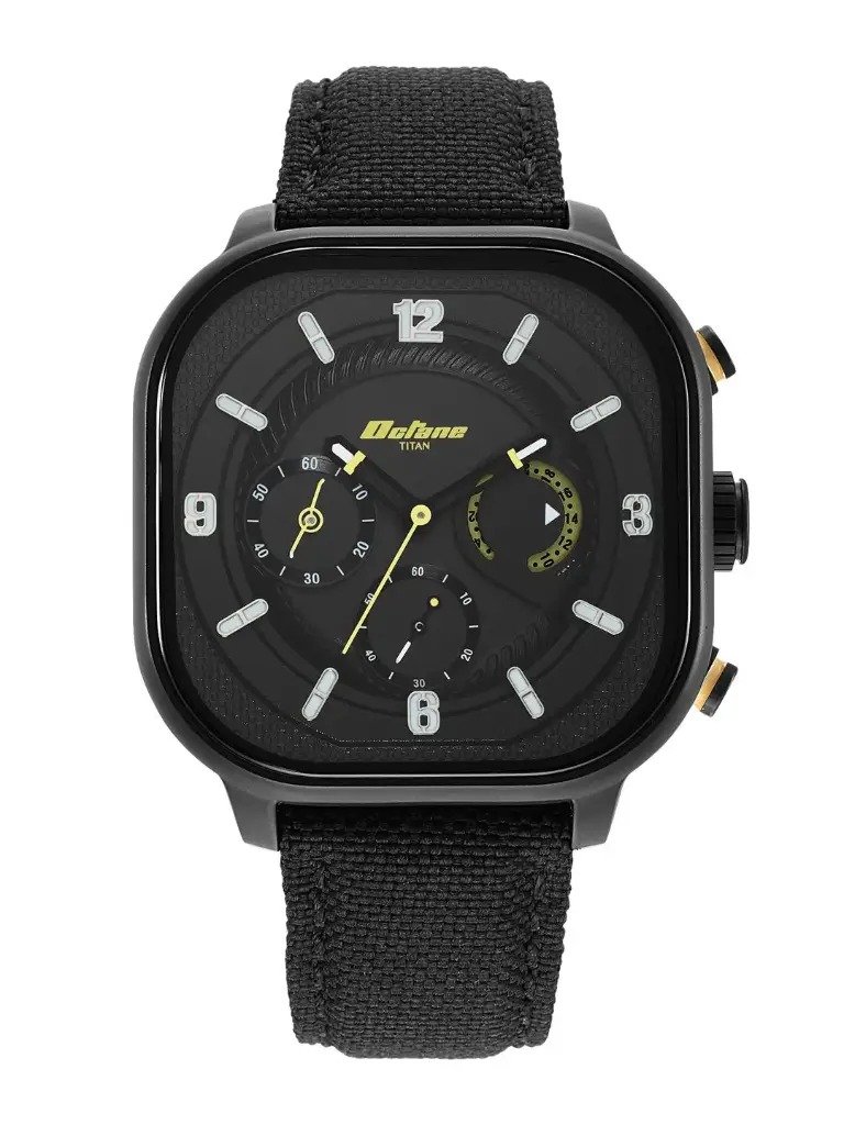 Men Black Dial Leather Straps Analogue Watch 1856NL02