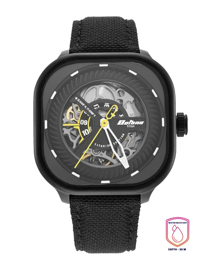 Men Black Titanium Dial Analogue Automatic Watch 1859NL01