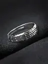 Men 925 Sterling Silver Rhodium-Plated Finger Ring