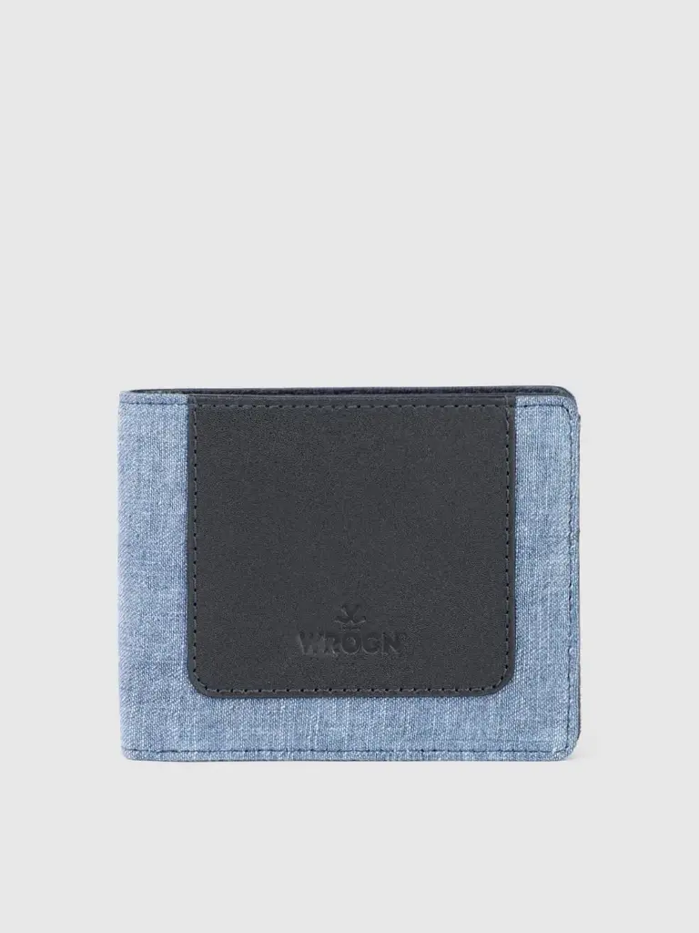 Men Colourblocked Leather Two Fold Wallet