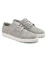 Men Light Grey Round Toe Massage Footbed Memory Foam Sneakers