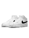 Men White Court Vision Leather Sneakers