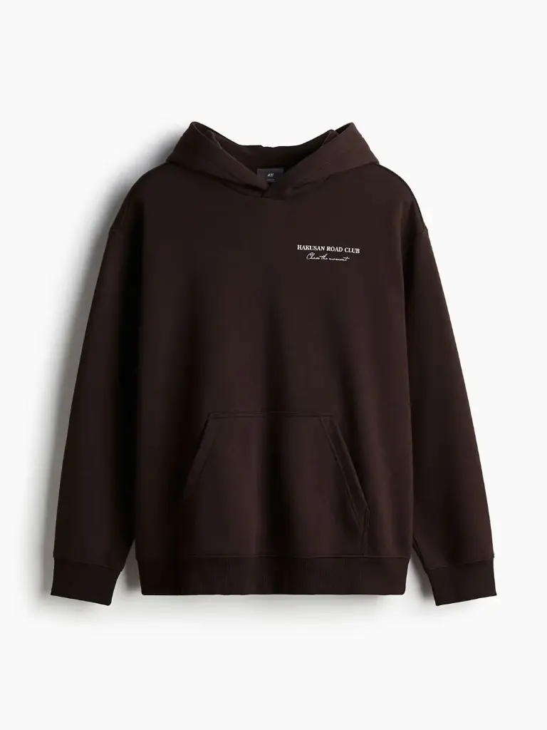 Men Printed Loose Fit Hoodie