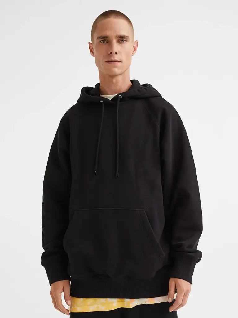 Men Black Oversized Fit hoodie
