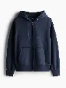 Men Oversized Fit Zip-Through Hoodie
