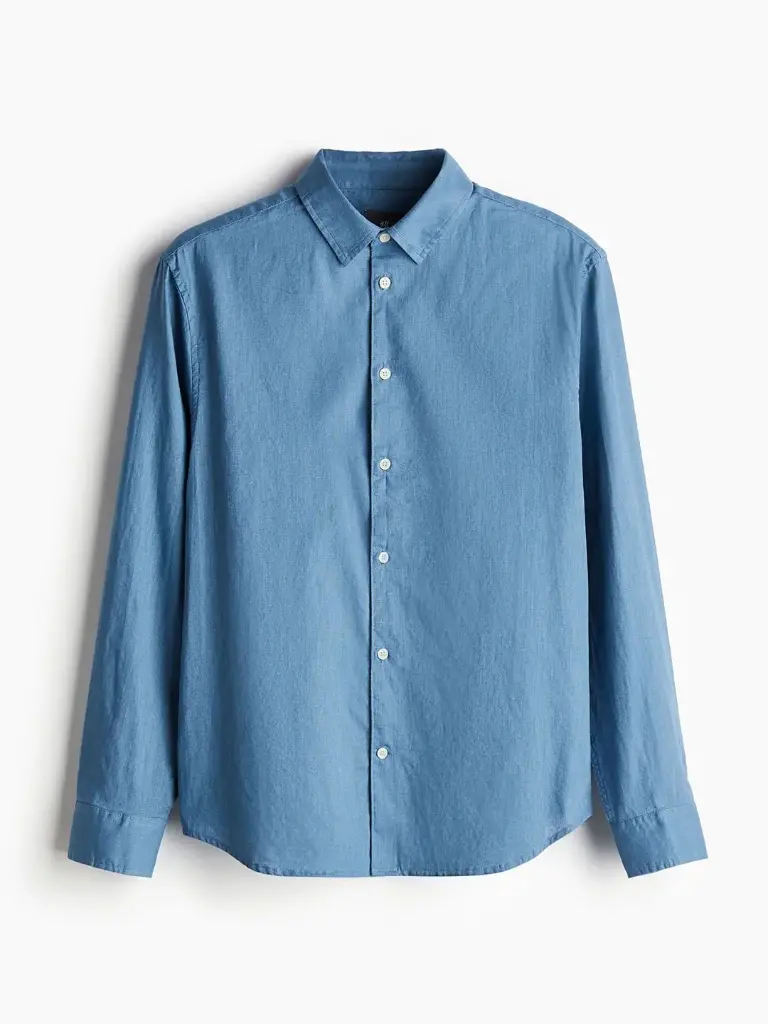 Men Turn Down Collar Long Sleeve Shirts