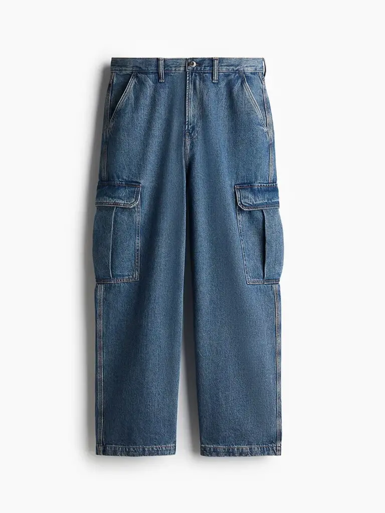 Men Baggy Mid-Rise Cargo Styles Jeans