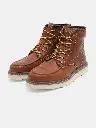 Men Leather Flatform Mid-Top Boots