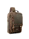 Men Padded Crossbody Leather Backpack Up to 14 inch
