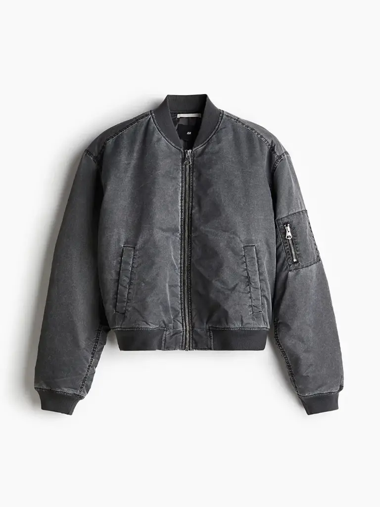 Oversized Fit Washed Bomber Jackets