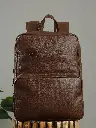 Men Leather Ergonomic Backpack with Anti-Theft