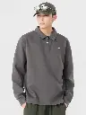 Men Solid Polo Collar Cotton Oversized T-shirt