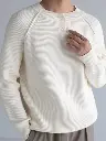 Men Ribbed Self Design Henley Neck Pullover Ribbed Sweater