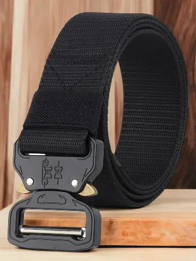 Men Black Textured Durable Non-Slip Belt