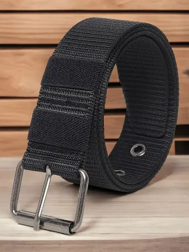 Men Textured Canvas Belt