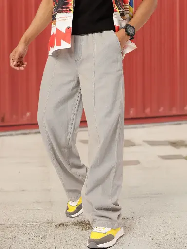 Men Seamless Style Vintage Straight Fit Jeans