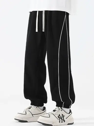 Men Solid Loose Fit Joggers Trousers