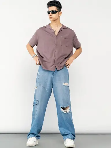 Men Straight Fit Pure Cotton Highly Distressed High-Rise Jeans