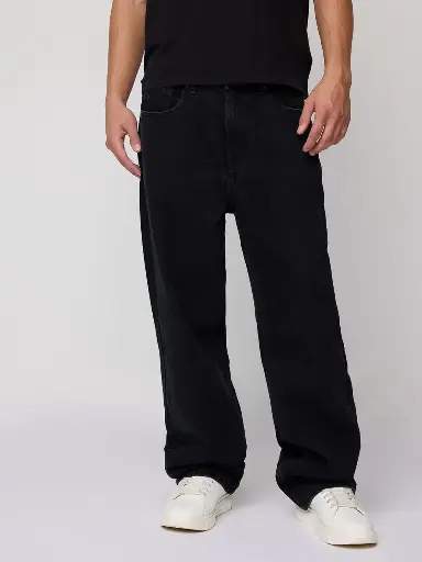 Men Nightshade Black Straight Fit High-Rise Jeans