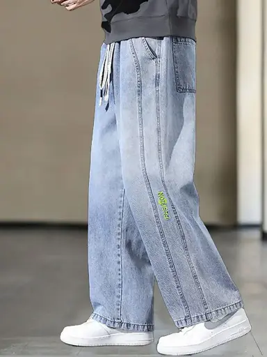 Men Straight Fit Light Fade Mid-Rise Jeans