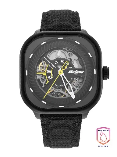 Men Black Titanium Dial Analogue Automatic Watch 1859NL01