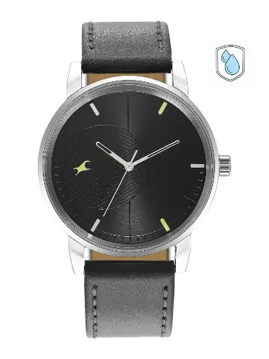 Men Green Brass Dial & Beige Leather Straps Analogue Watch