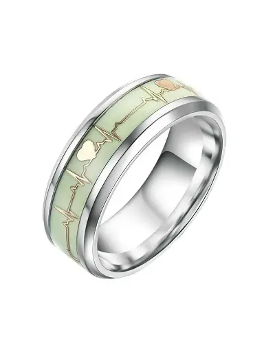 Men Silver- Plated Stainless Steel Radium Finger Ring