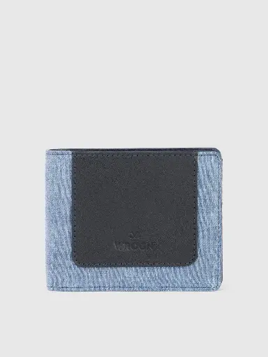 Men Colourblocked Leather Two Fold Wallet