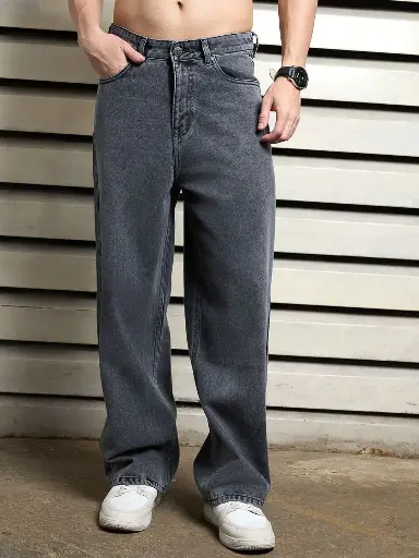 Men Relaxed Fit Mid-Rise Cotton Jeans