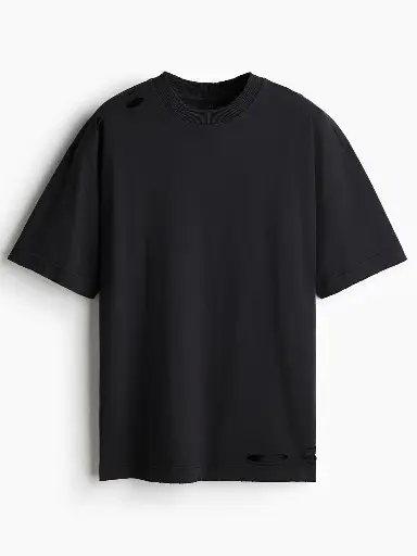 Pure Cotton Oversized Fit Worn-Look T-Shirt