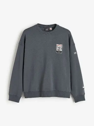 Men Pure Cotton Oversized Fit Printed Sweatshirt