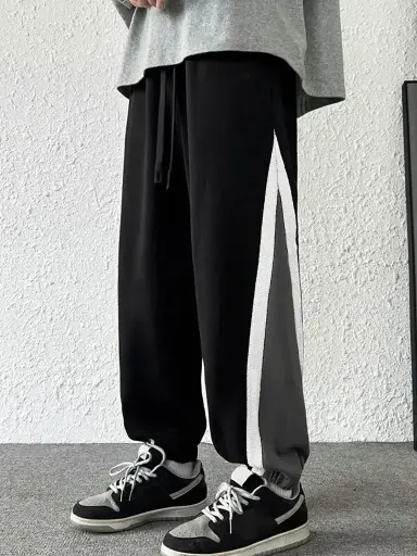 Men Colorblocked Baggy Joggers