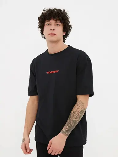 Men Printed Drop-Shoulder Sleeves Pure Cotton T-shirt