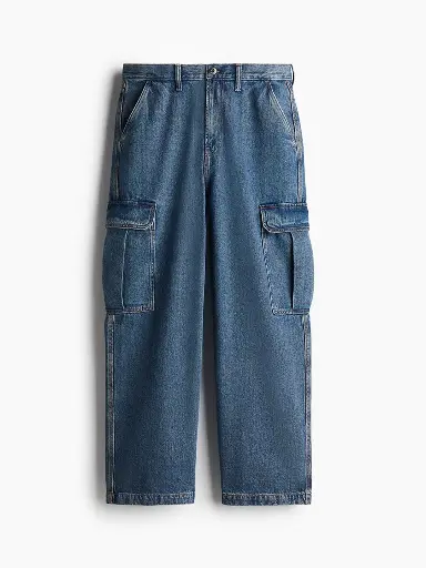 Men Baggy Mid-Rise Cargo Styles Jeans