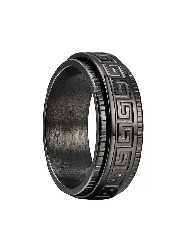 Men Oxidised Silver Plated Stainless Steel Finger Ring