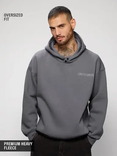 Hooded Pullover: Slate Men Oversized Hoodies
