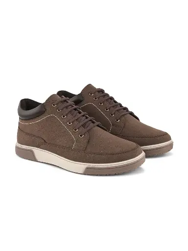 The Lifestyle Co. Men Brown Round Toe Memory Foam Sneakers