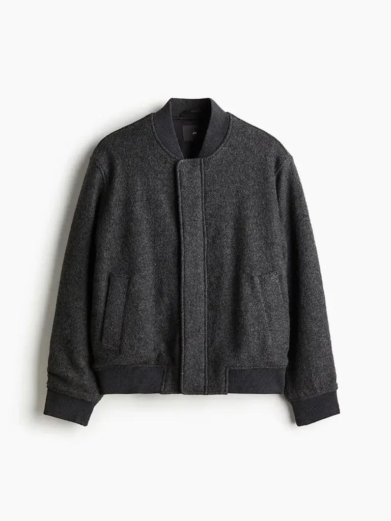 Wool-Blend Bomber Jacket