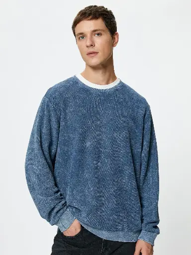 Round Neck Pure Cotton Pullover Sweatshirt