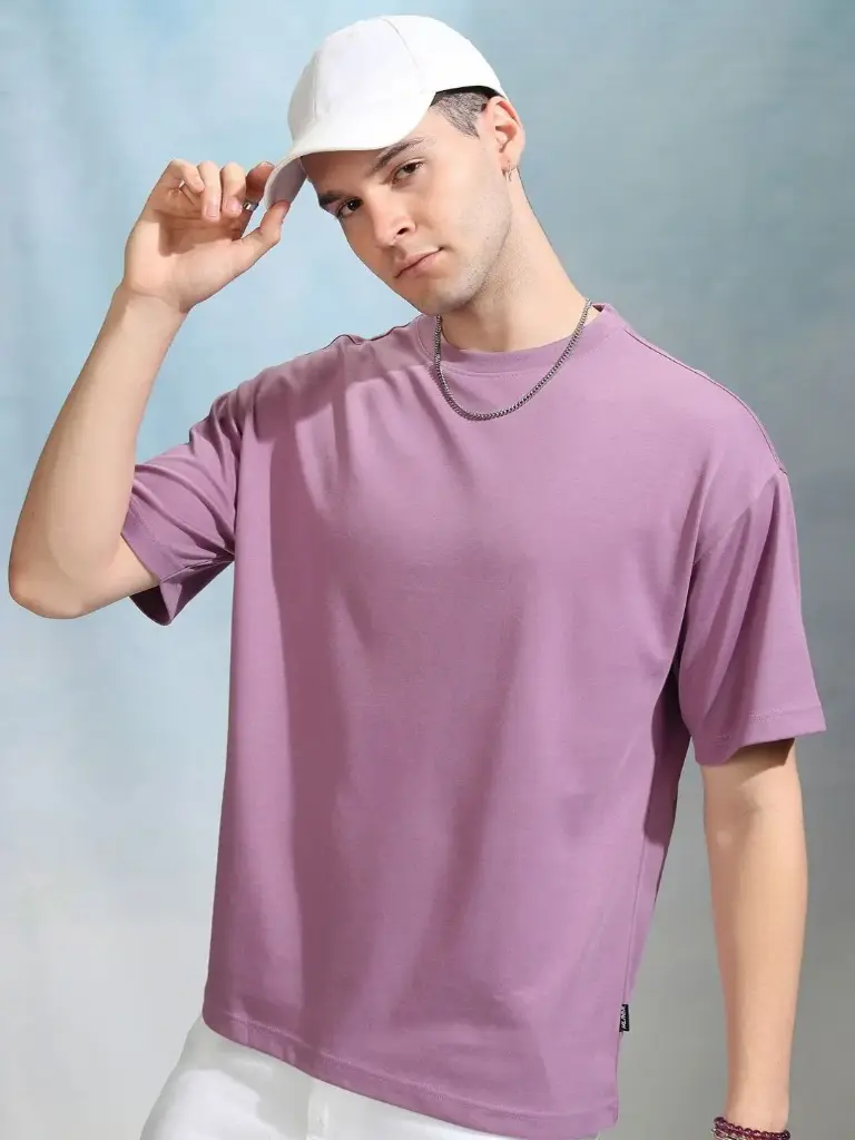 Men Solid Round Neck Cotton Oversized Sports T-Shirt