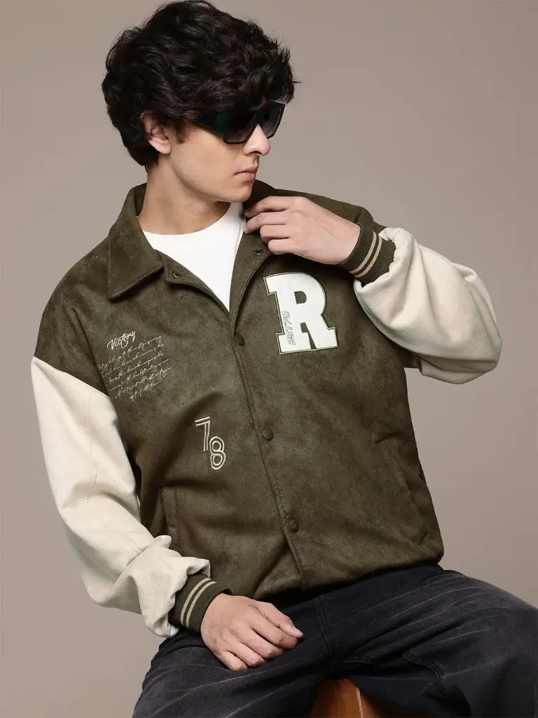 The Lifestyle Co. Colourblocked Applique Bomber Jacket