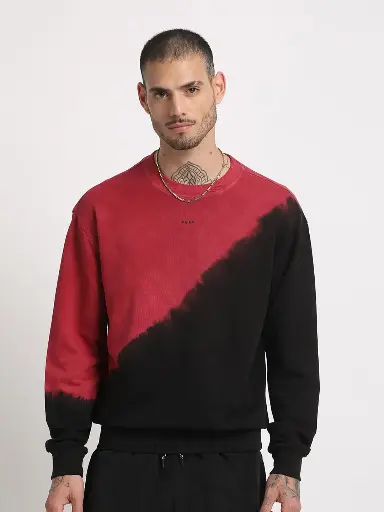 Colourblocked Terry Cotton Pullover Sweatshirt