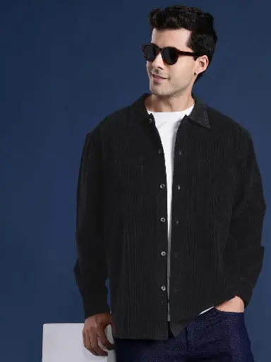 Men Corduroy Pure Cotton Shacket