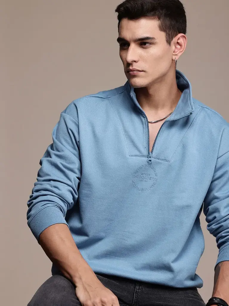 The Life Co. Mock Collar Relaxed Fit Sweatshirt