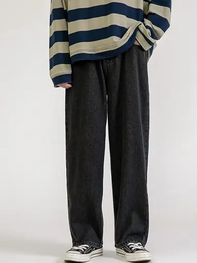 Men Straight Fit Low Distress Jeans