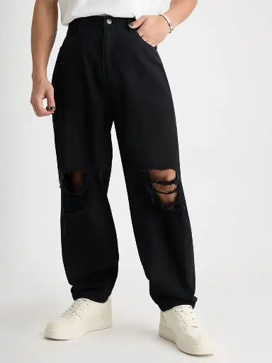 Men Relaxed Fit High-Rise Mildly Distressed Jeans
