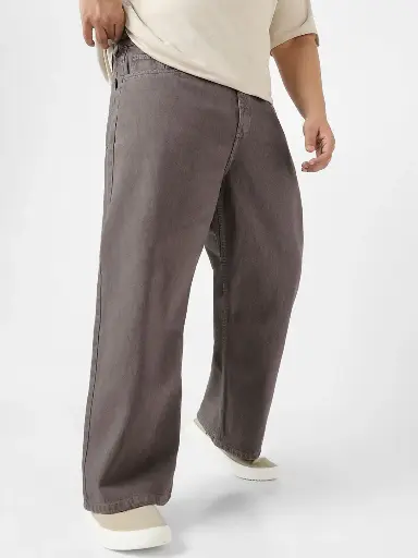 Men Loose Fit Washed Non-Stretchable Jeans