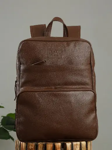 Men Leather Ergonomic Backpack with Anti-Theft